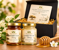 First Taste Collection gift box with Miombo Gold and Summit Nectar honey jars and honey dipper
